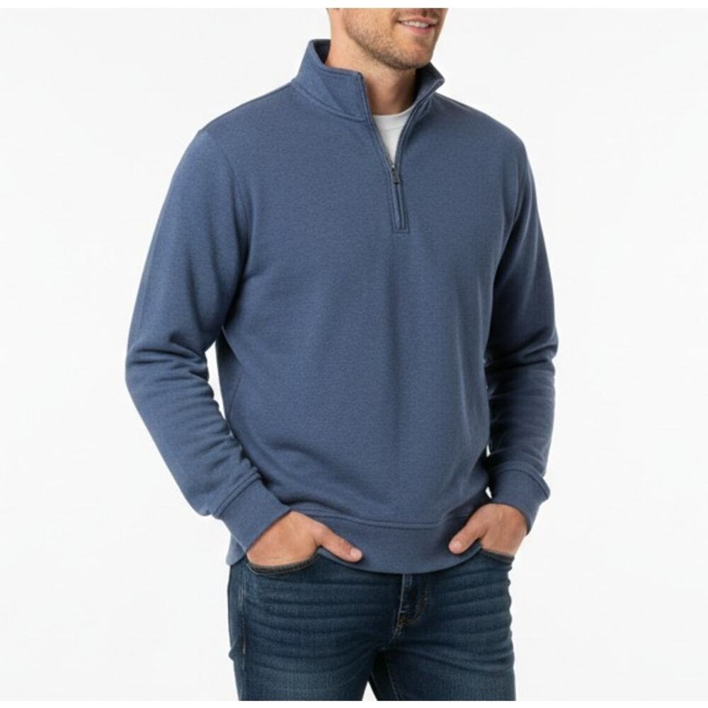 Fair Harbor Larchmont Seawool Quarter-Zip Pullover Blue XL